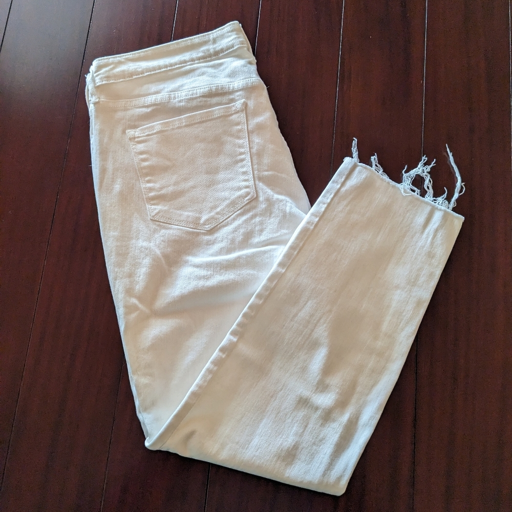 Old Navy, Women's Power Straight High Rise Jeans, Size 14, White